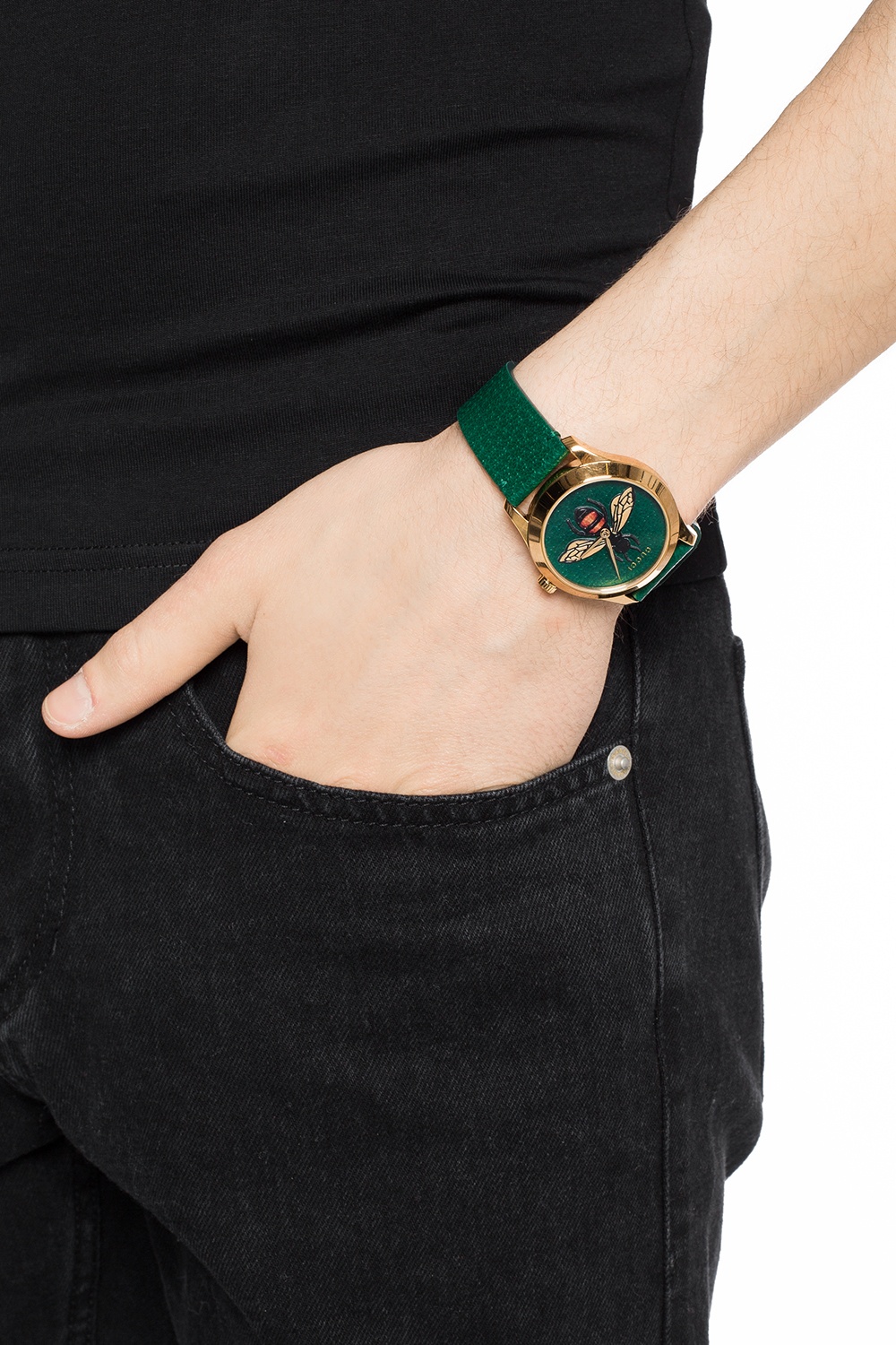 Gucci green bee on sale watch